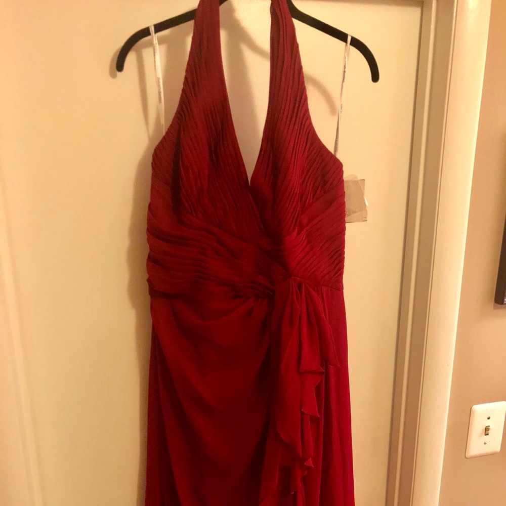 Red halter dress- bridesmaid, wedding, gala, party